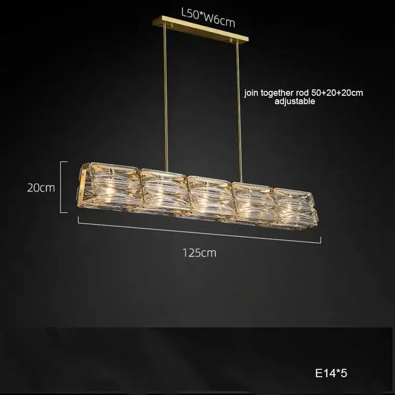 Modern gold led glass pendant light kitchen island chandelier