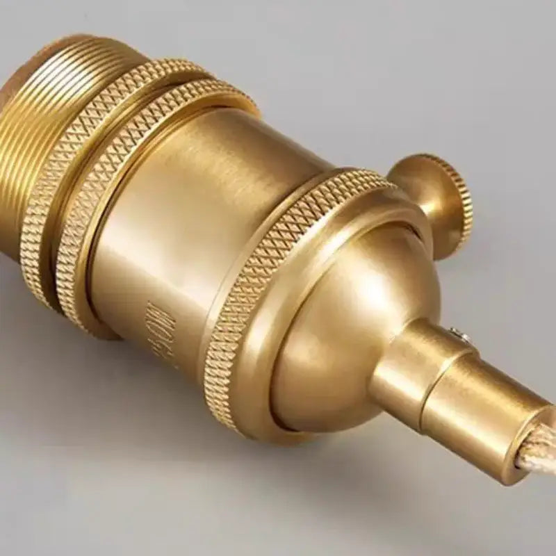 Industrial brass ribbed glass globe pendant light fixture kitchen