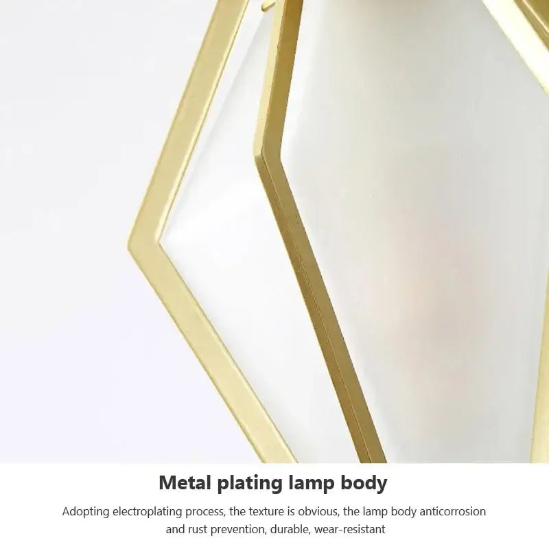 Modern gold geometric pendant light dining room led glass