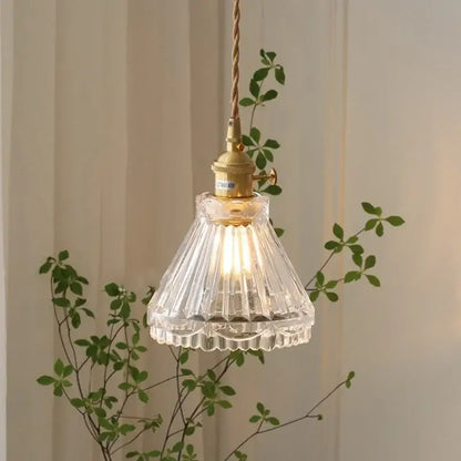 Vintage brass faceted led glass pendant light – kitchen kitchen