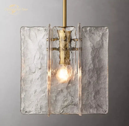 Modern brass led glass pendant light for dining room