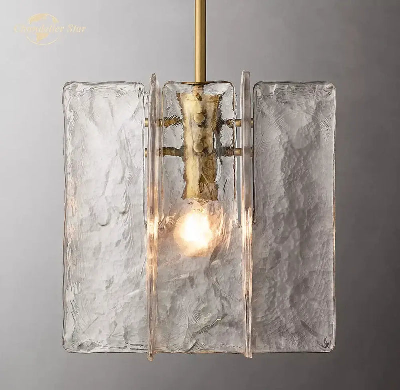 Modern brass led glass pendant light for dining room