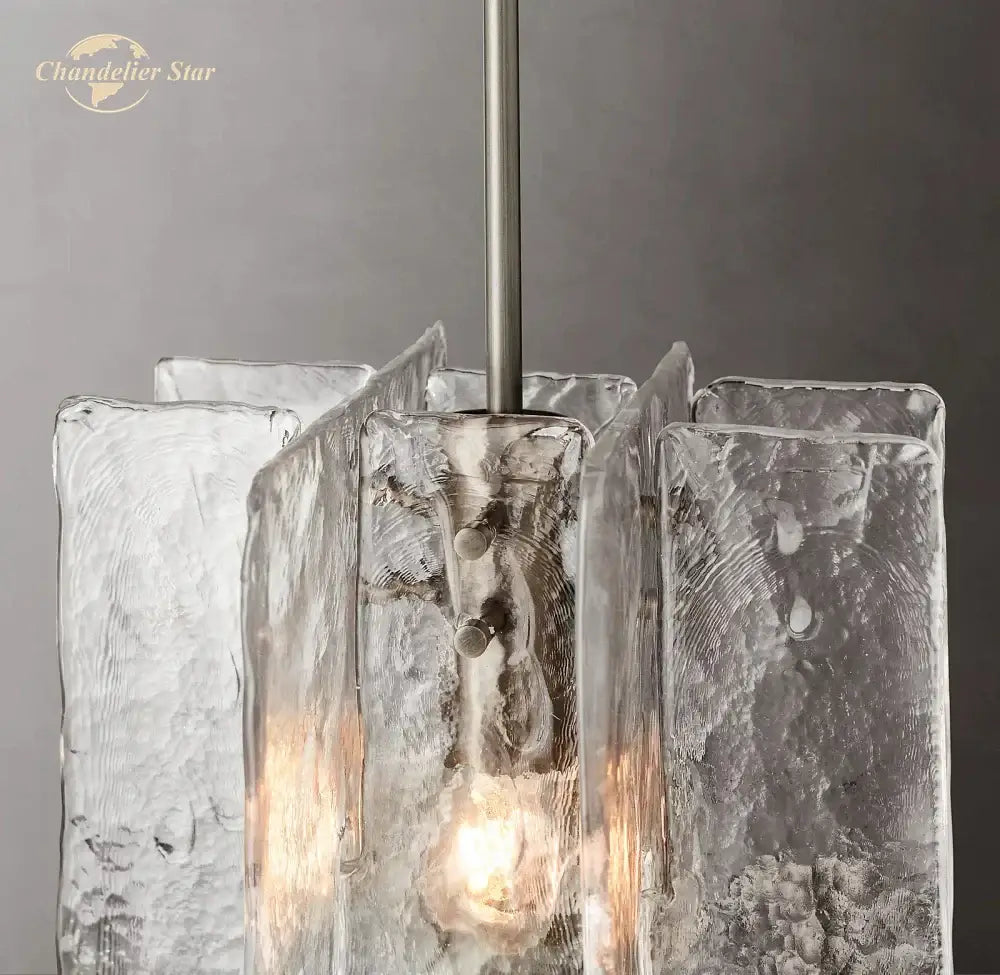 Modern brass led glass pendant light for dining room