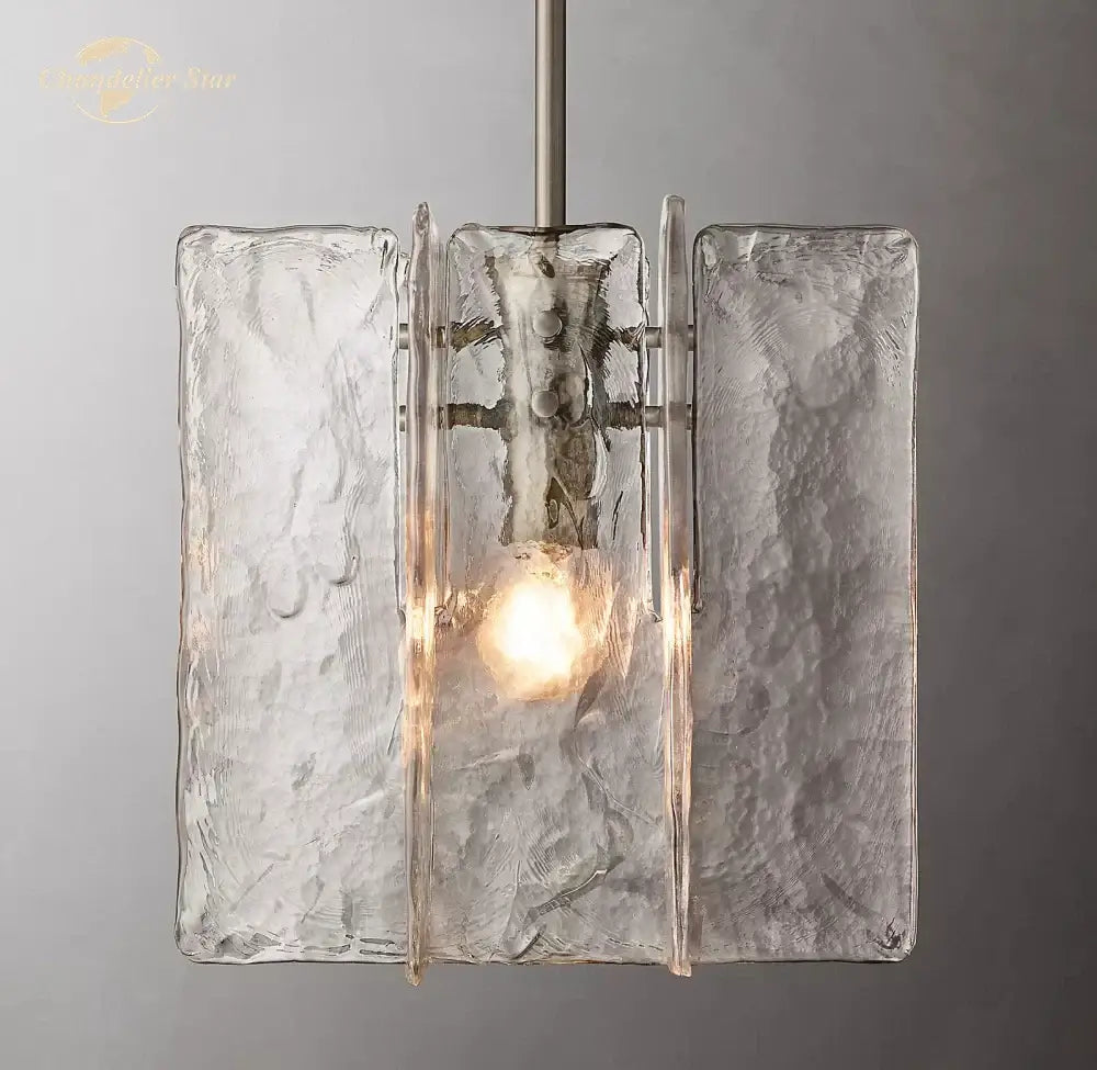 Modern brass led glass pendant light for dining room