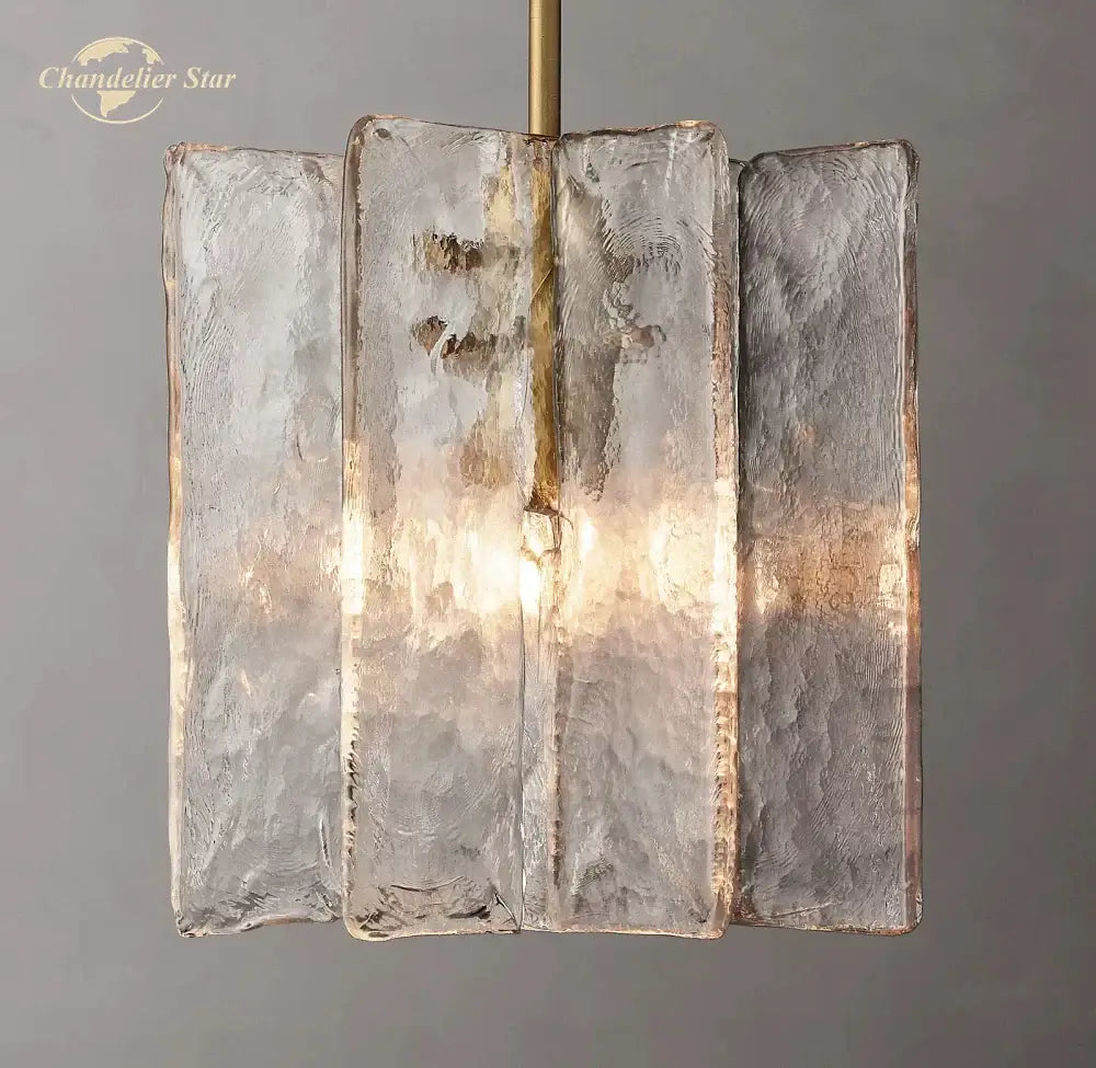 Modern brass led glass pendant light for dining room