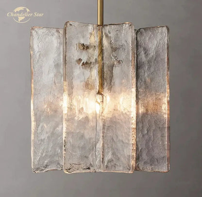 Modern brass led glass pendant light for dining room