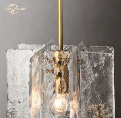 Modern brass led glass pendant light for dining room