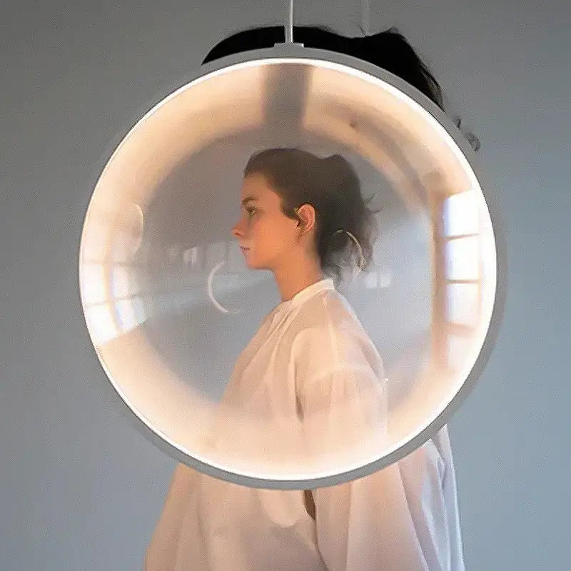 Modern metallic led glass pendant light for living room