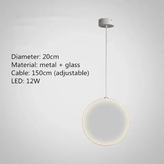 Modern metallic led glass pendant light for living room