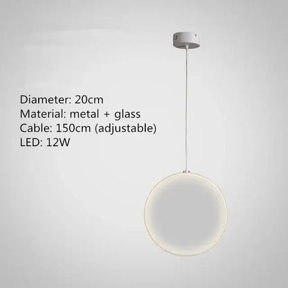 Modern metallic led glass pendant light for living room