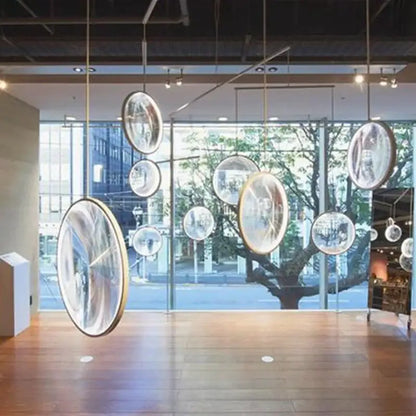 Modern metallic led glass pendant light for living room