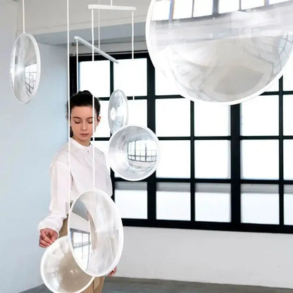 Modern metallic led glass pendant light for living room