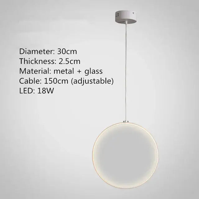 Modern metallic led glass pendant light for living room