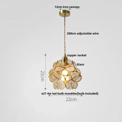 Modern floral pink & teal glass pendant lights kitchen decor