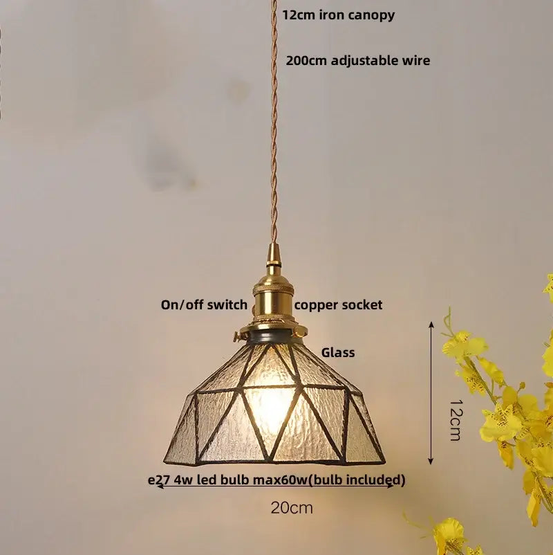 Modern floral pink & teal glass pendant lights kitchen decor