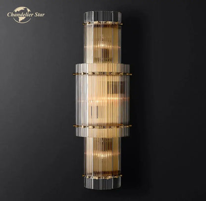 Modern brass led glass san marco wall lamp for bedroom
