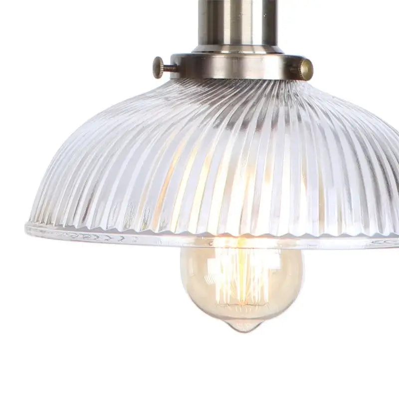 Antique brass ribbed led glass swing arm wall lamps for bedroom