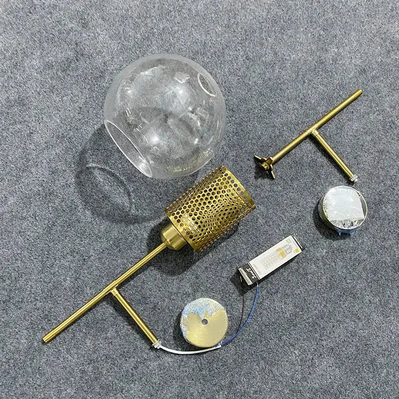 Modern gold honeycomb led glass wall lamp for bedroom decor
