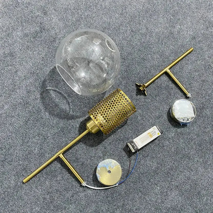 Modern gold honeycomb led glass wall lamp for bedroom decor
