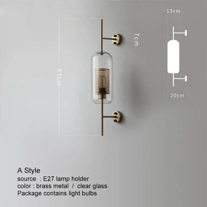 Modern gold honeycomb led glass wall lamp for bedroom decor