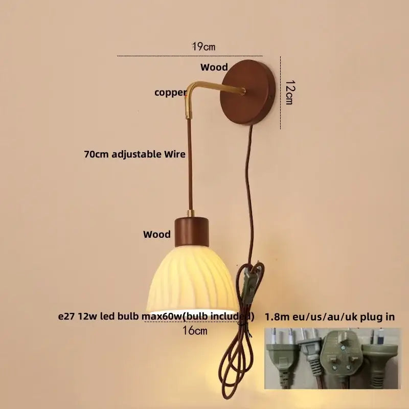 Modern gold flower led glass wall lamp for bedroom luxury decor