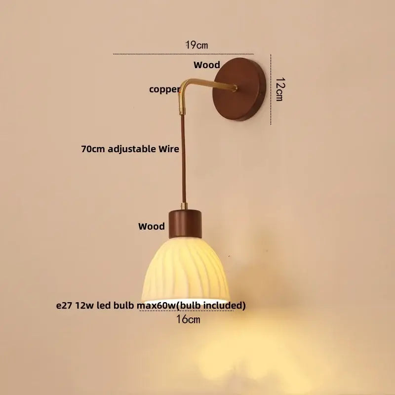 Modern gold flower led glass wall lamp for bedroom luxury decor