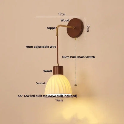 Modern gold flower led glass wall lamp for bedroom luxury decor