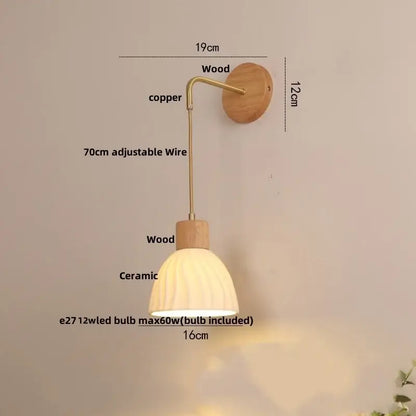 Modern gold flower led glass wall lamp for bedroom luxury decor