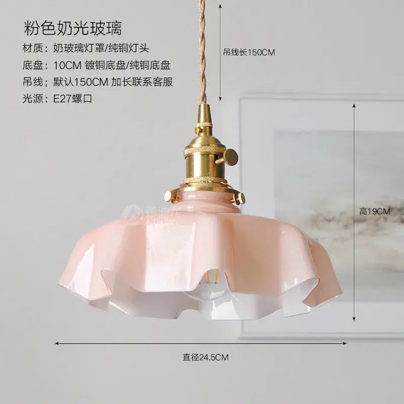 Modern pink ceramic and gold led glass wall lamp for bedroom