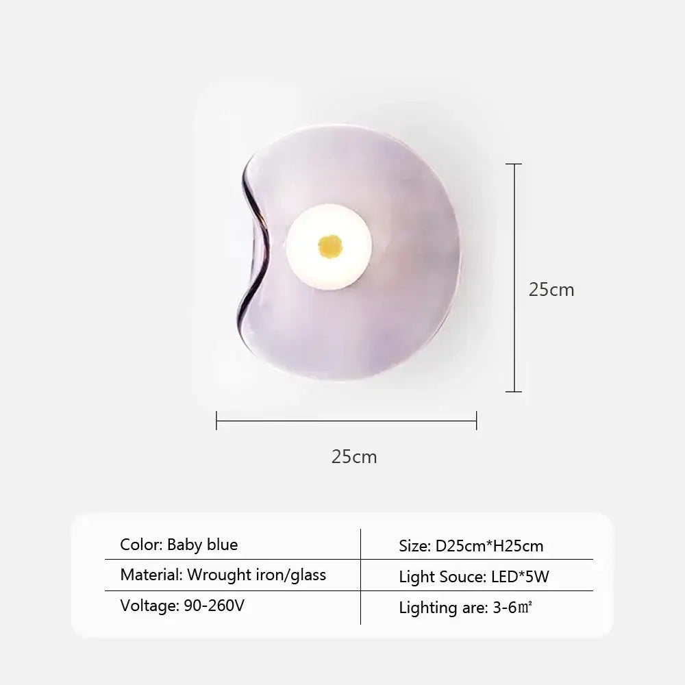 Organic amber glass wall lamp bedroom warm glow light