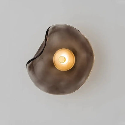Organic amber glass wall lamp bedroom warm glow light