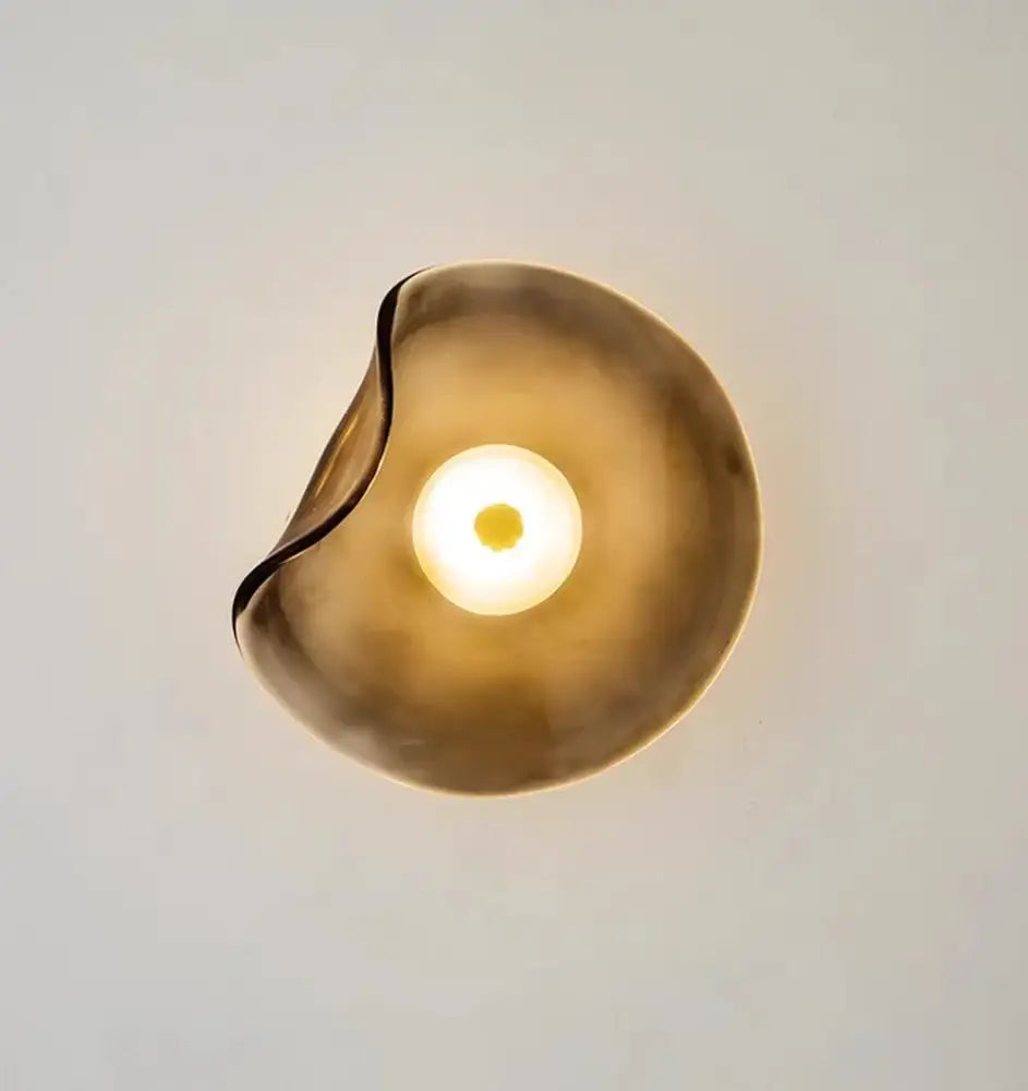 Organic amber glass wall lamp bedroom warm glow light