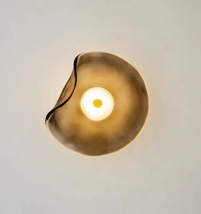 Organic amber glass wall lamp bedroom warm glow light