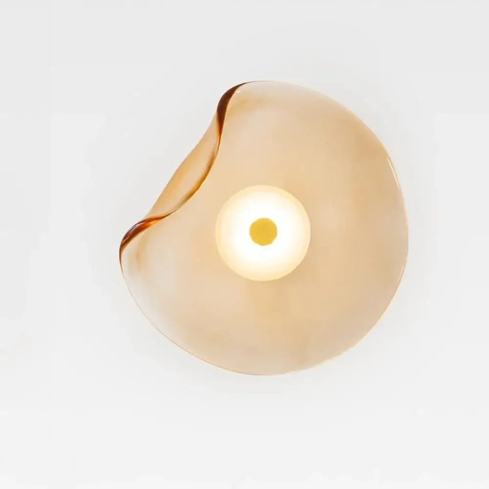 Organic amber glass wall lamp bedroom warm glow light
