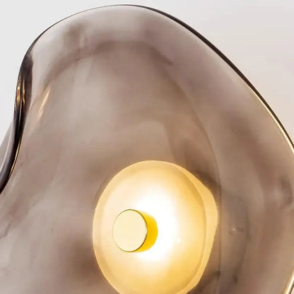 Organic amber glass wall lamp bedroom warm glow light