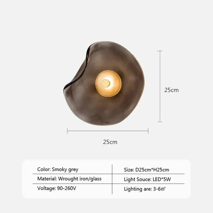 Organic amber glass wall lamp bedroom warm glow light