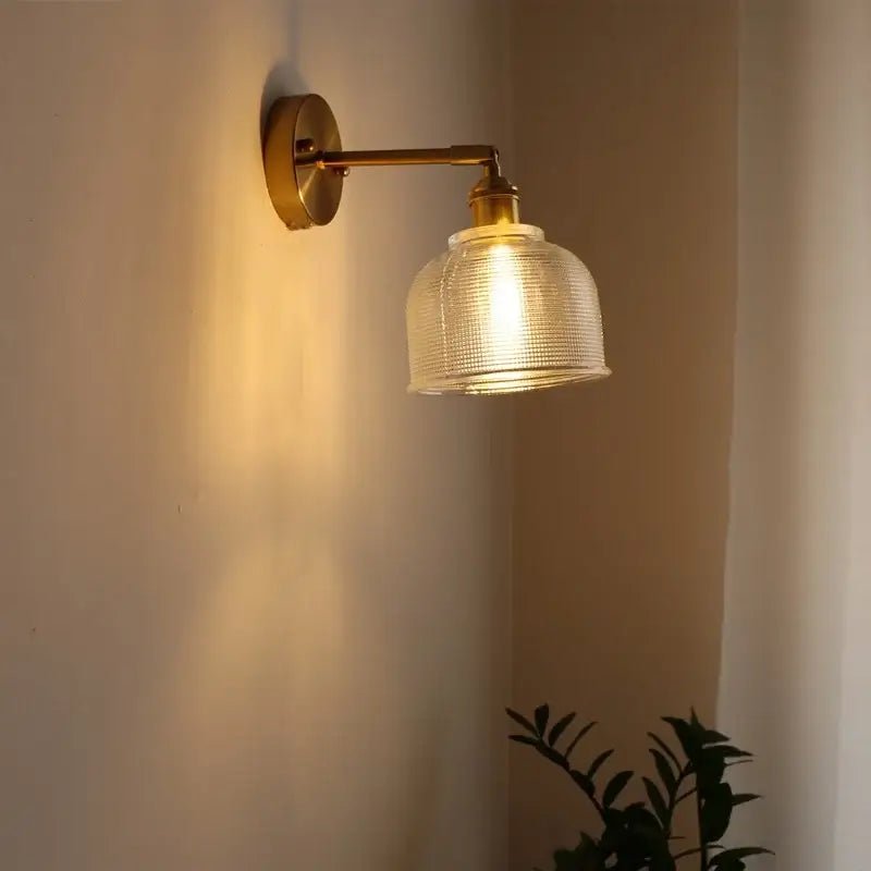 Modern gold etched glass wall lights for bedroom