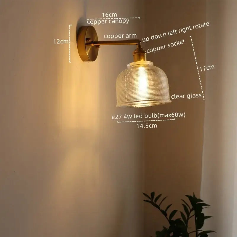 Modern gold etched glass wall lights for bedroom