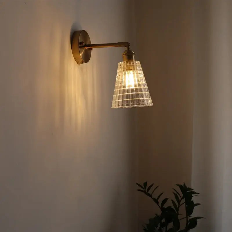 Modern gold etched glass wall lights for bedroom