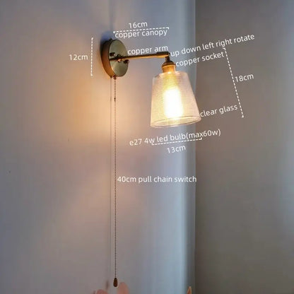 Modern gold etched glass wall lights for bedroom