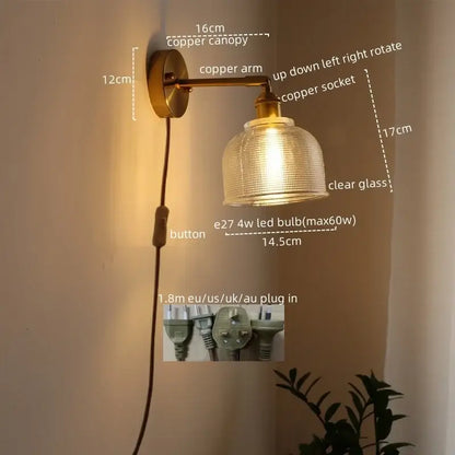Modern gold etched glass wall lights for bedroom