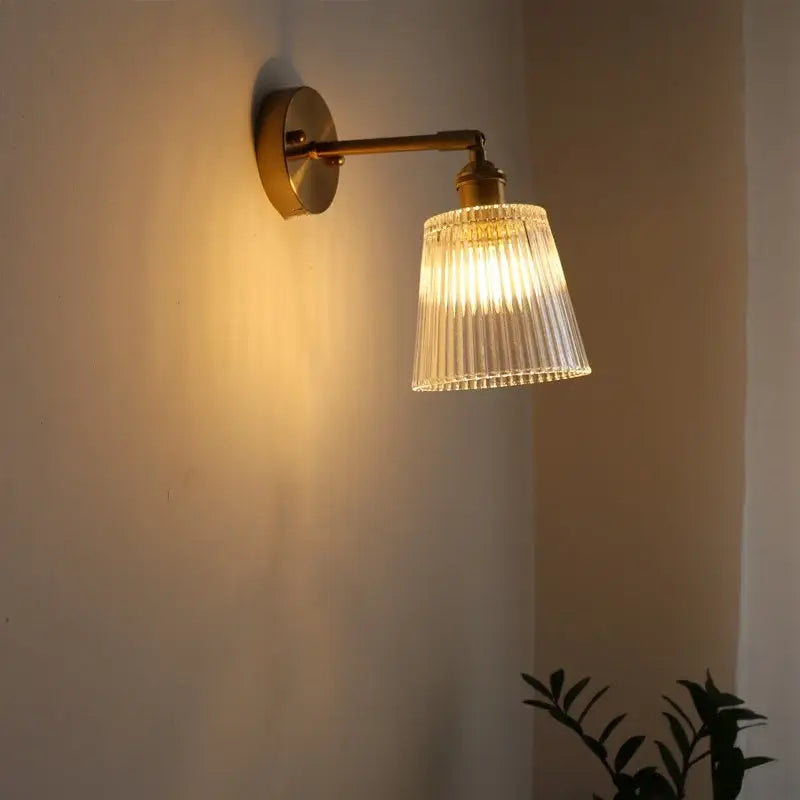 Modern gold etched glass wall lights for bedroom