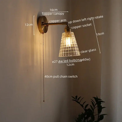 Modern gold etched glass wall lights for bedroom