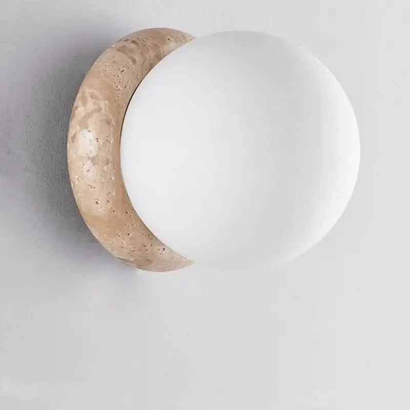 Modern beige stone and glass wall lights – living room led fixture