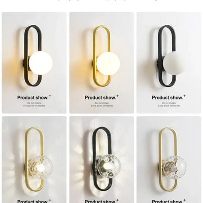 Modern minimalist curved metal wall sconce lamp for bedroom