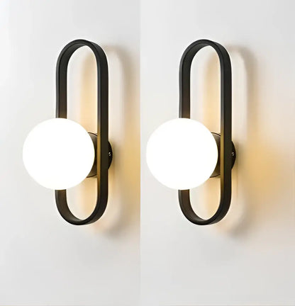Modern minimalist curved metal wall sconce lamp for bedroom