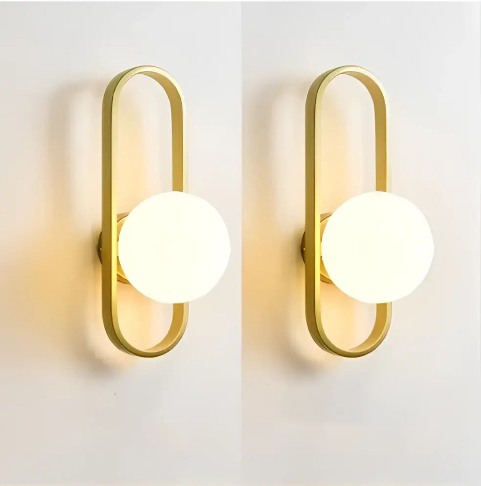 Modern minimalist curved metal wall sconce lamp for bedroom