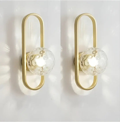 Modern minimalist curved metal wall sconce lamp for bedroom