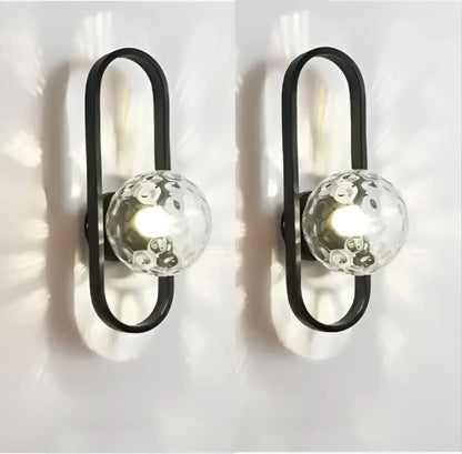Modern minimalist curved metal wall sconce lamp for bedroom