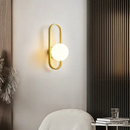Modern minimalist curved metal wall sconce lamp for bedroom